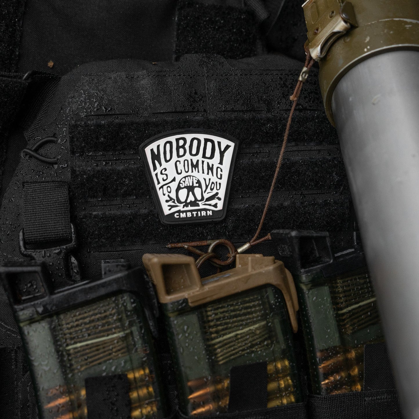 Nobody Is Coming To Save You Skull PVC Velcro Patch