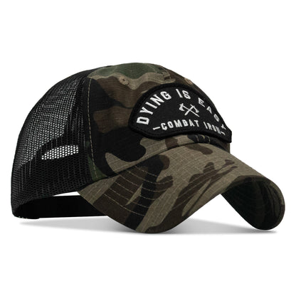 Dying Is Easy Arched Patch Tactical Ripstop Mesh Snapback Hat