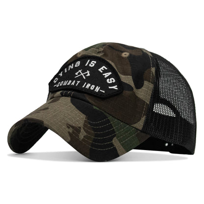 Dying Is Easy Arched Patch Tactical Ripstop Mesh Snapback Hat
