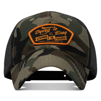 Dying Is Easy, Living Is Hard Patch Tactical Ripstop Mesh Snapback Hat