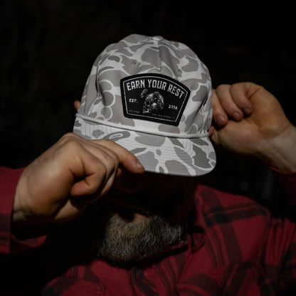 Earn Your Rest Patch Flatbill Hat
