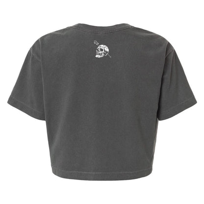 Nobody Owes You Shit Skull Women's Crop Heavyweight Tee