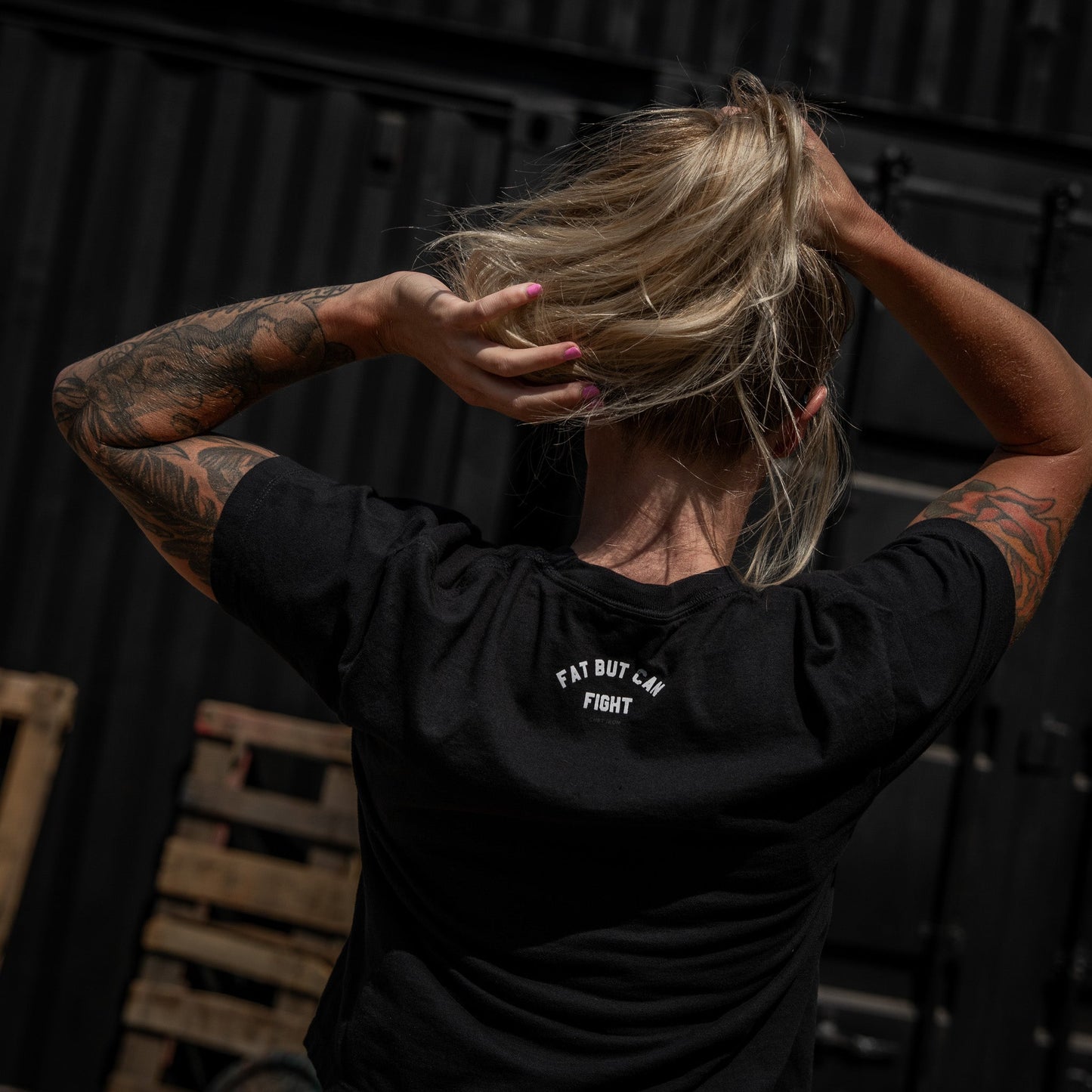 Fat But Can Fight Women's Heavyweight Crop Tee