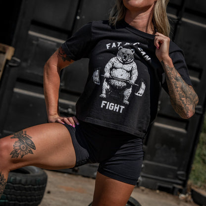 Fat But Can Fight Women's Heavyweight Crop Tee