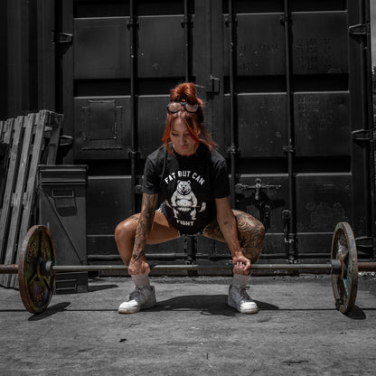 Fat But Can Fight Women's Heavyweight Crop Tee