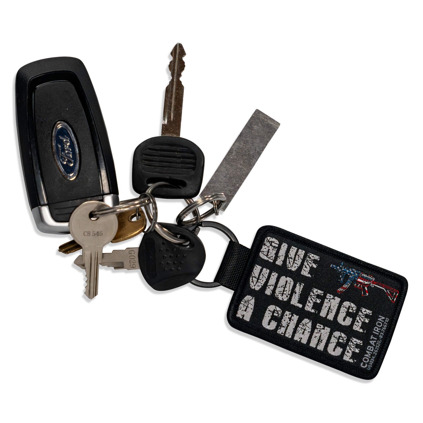 Give Violence A Chance Flight Tag Keychain