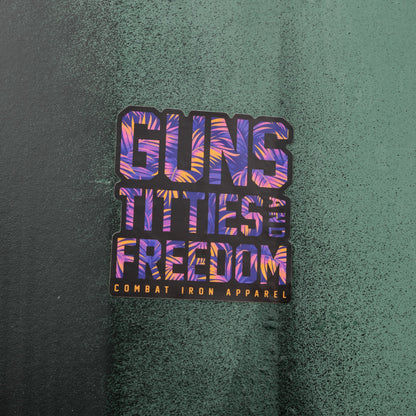 Guns, Titties and Freedom Floral Decal
