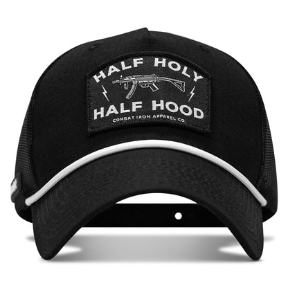 Half Hood. Half Holy Patch Rope Snapback Hat