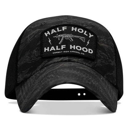 Half Holy. Half Hood Patch. Tactical Ripstop Mesh Snapback Hat