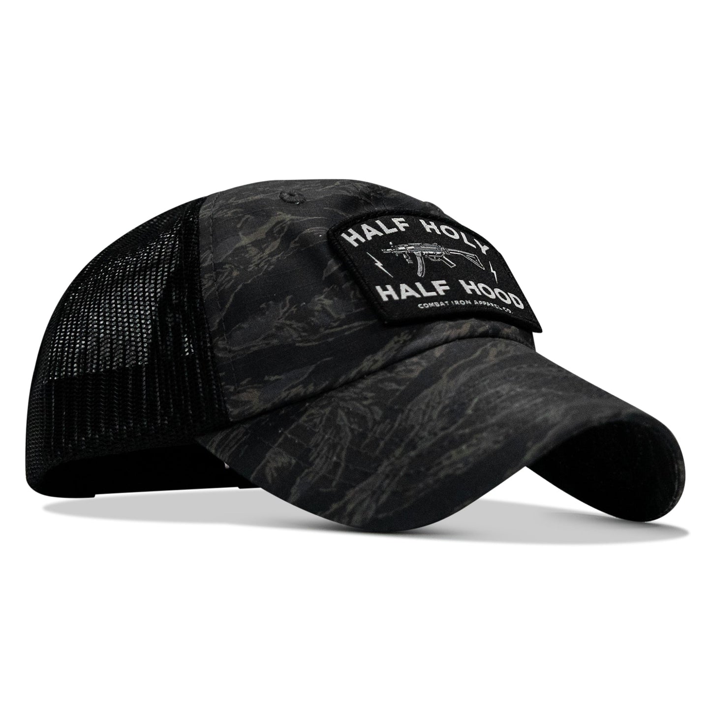 Half Holy. Half Hood Patch. Tactical Ripstop Mesh Snapback Hat
