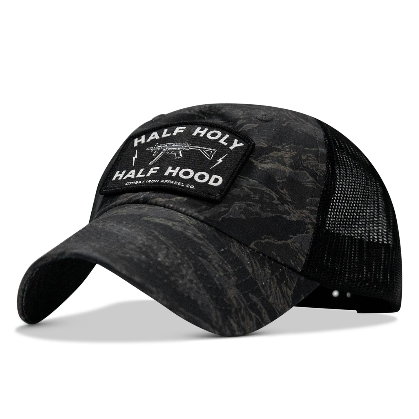 Half Holy. Half Hood Patch. Tactical Ripstop Mesh Snapback Hat