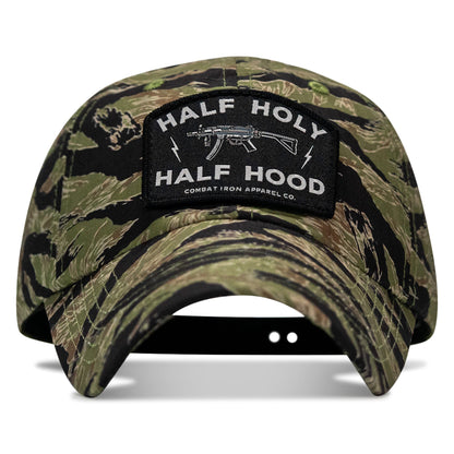 Half Holy. Half Hood Patch. Tactical Ripstop Mesh Snapback Hat