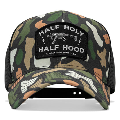 Half Holy. Half Hood. Patch Snapback Hat