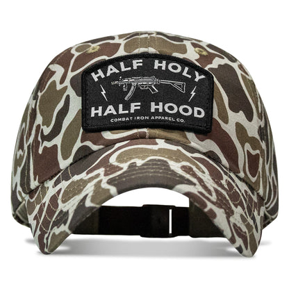 Half Holy. Half Hood Patch. Tactical Ripstop Mesh Snapback Hat
