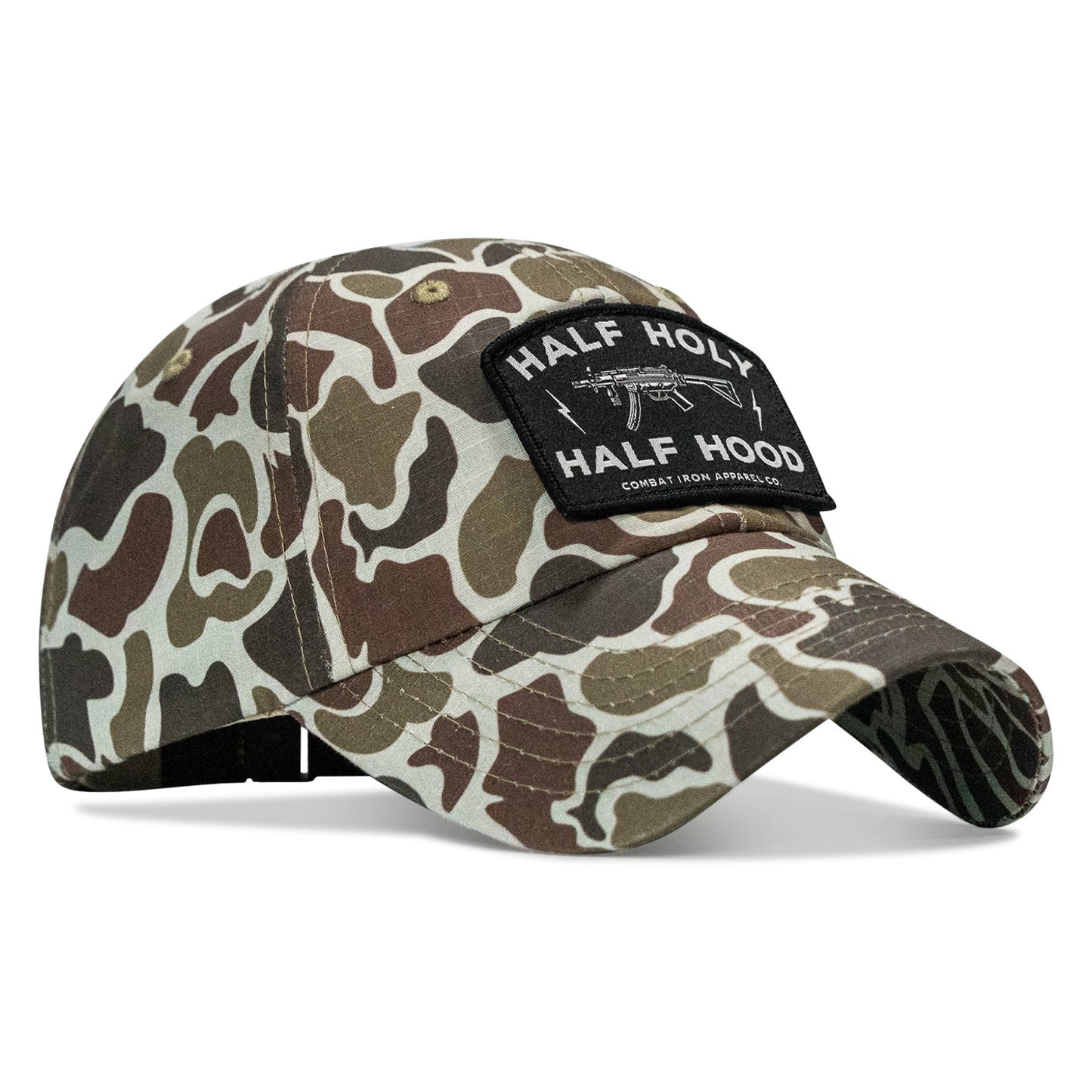 Half Holy. Half Hood Patch. Tactical Ripstop Mesh Snapback Hat