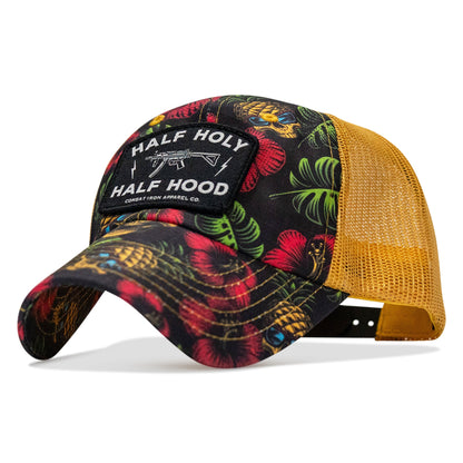 Half Holy. Half Hood Patch. Tactical Ripstop Mesh Snapback Hat