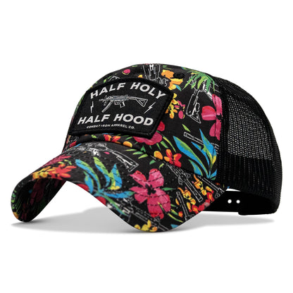 Half Holy. Half Hood Patch. Tactical Ripstop Mesh Snapback Hat