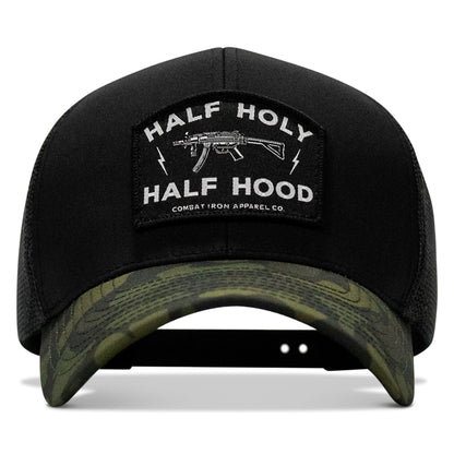 Half Holy. Half Hood. Patch Snapback Hat