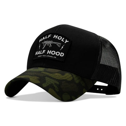 Half Holy. Half Hood. Patch Snapback Hat