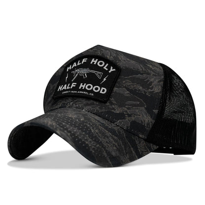 Half Holy. Half Hood Patch Five Panel Breacher Snapback Hat