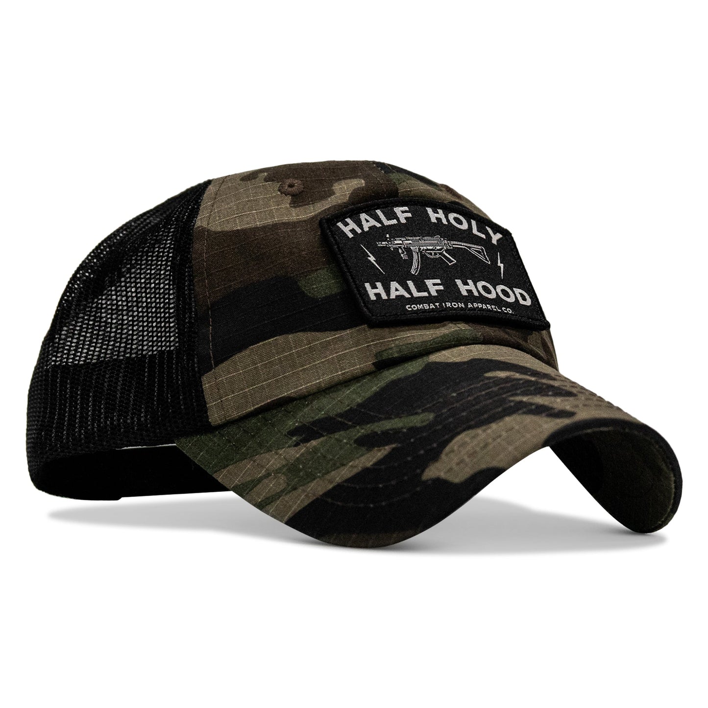 Half Holy. Half Hood Patch. Tactical Ripstop Mesh Snapback Hat