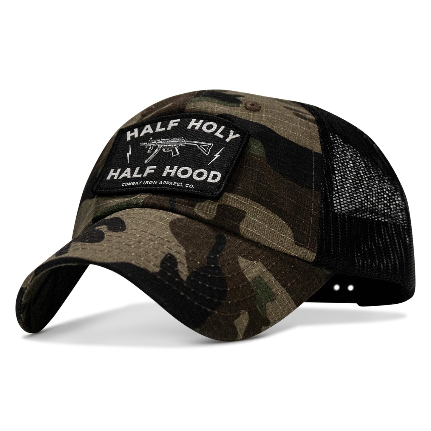 Half Holy. Half Hood Patch. Tactical Ripstop Mesh Snapback Hat