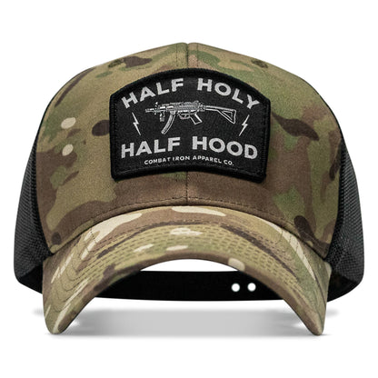 Half Holy. Half Hood. Patch Snapback Hat