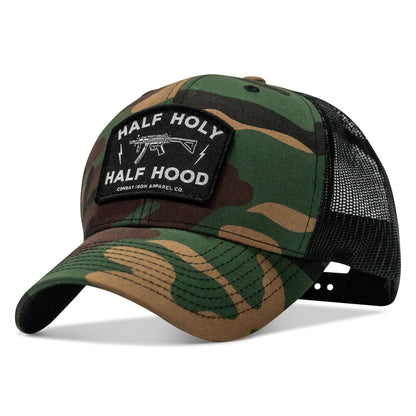 Half Holy. Half Hood. Patch Snapback Hat