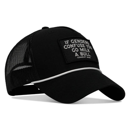 If Gender Confuses You Go Milk A Bull Patch Rope Snapback Hat