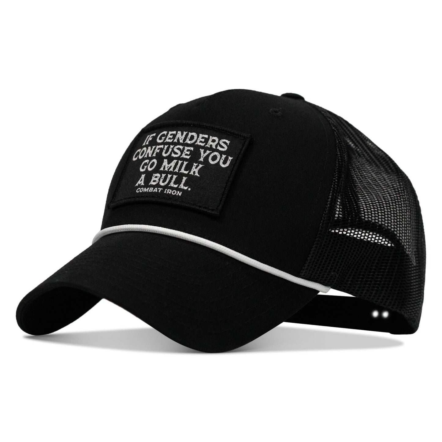If Gender Confuses You Go Milk A Bull Patch Rope Snapback Hat