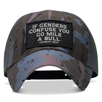 If Gender Confuses You Go Milk A Bull Patch Ripstop Hat