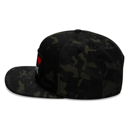 I Love Hot Moms Patch Flatbill Snapback Hat