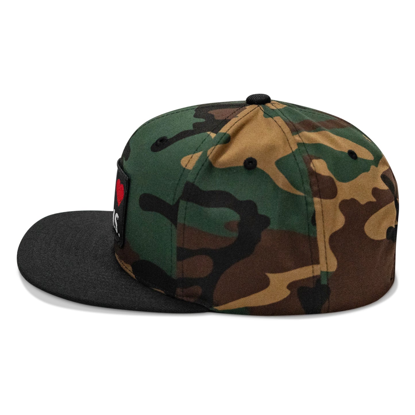I Love Hot Moms Patch Flatbill Snapback Hat