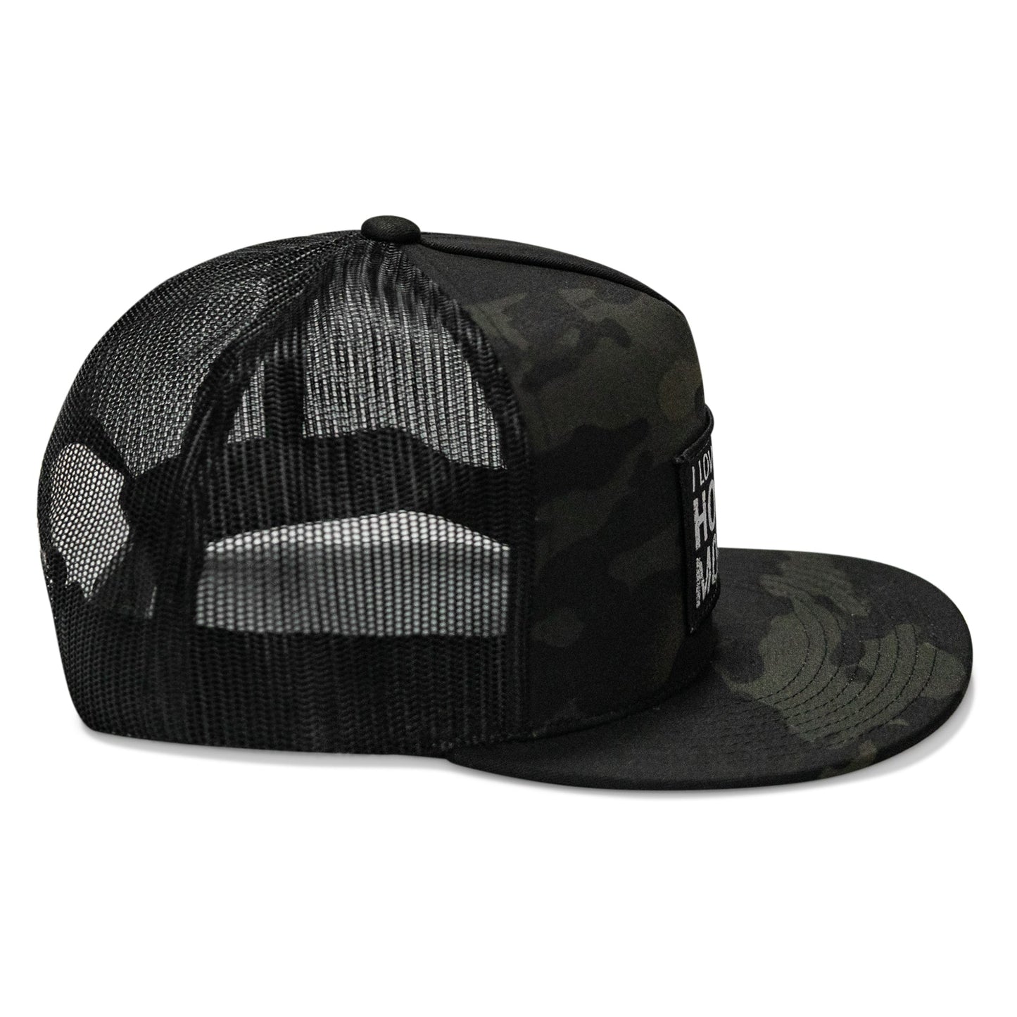 I Love Hot Moms Patch Flatbill Snapback Hat