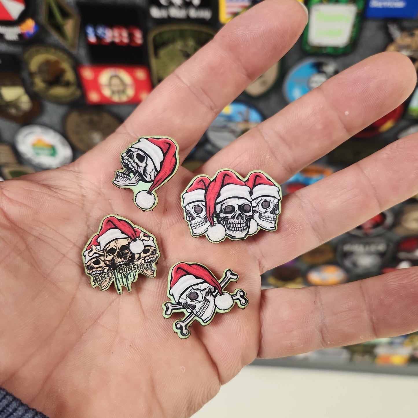 Mini Morale - Christmas Skulls Patch Pack 1