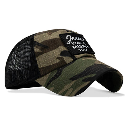 Jesus Was A Misfit Too Patch Tactical Ripstop Mesh Snapback Hat