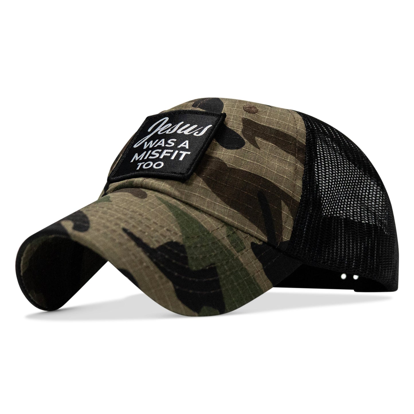 Jesus Was A Misfit Too Patch Tactical Ripstop Mesh Snapback Hat