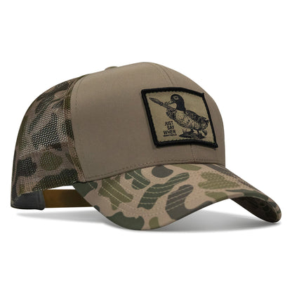 Just Say When Patch Snapback Hat