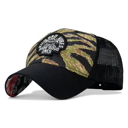 Kill Bad Vibes Skull Patch Original Ripstop Snapback Hat