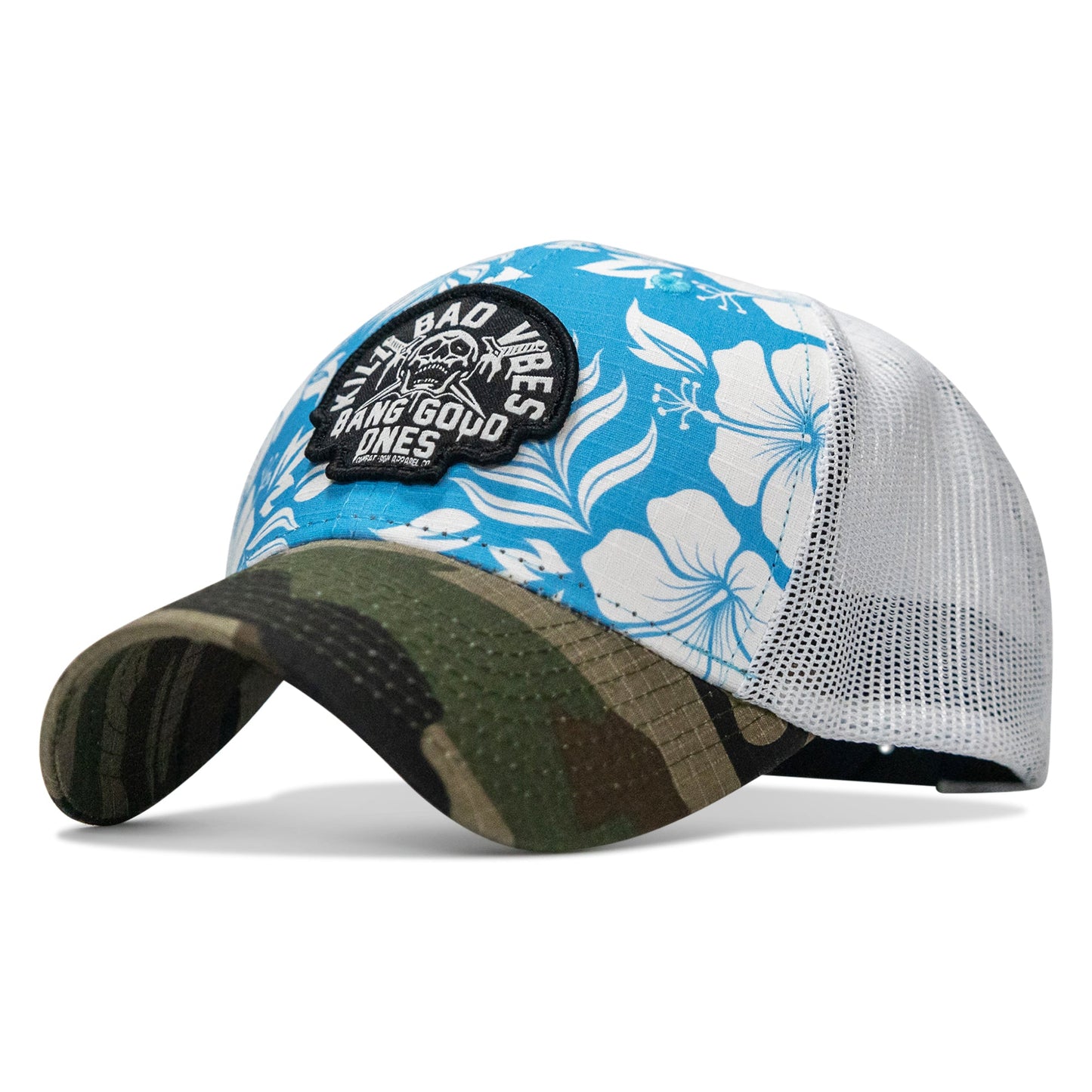 Kill Bad Vibes Skull Patch Original Ripstop Snapback Hat