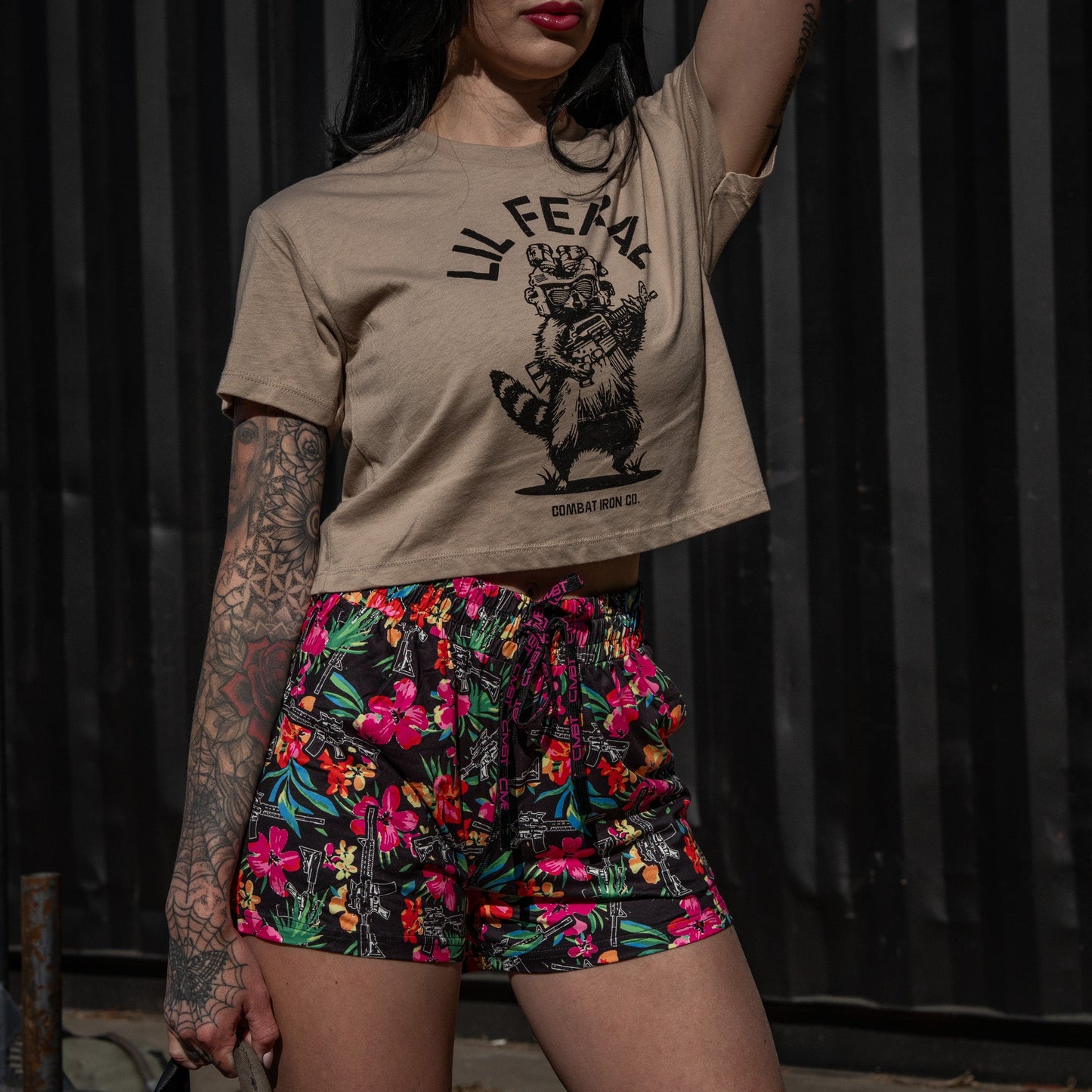 Lil Feral Raccoon Women's Crop T-Shirt