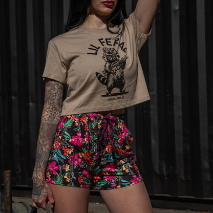 Lil Feral Raccoon Women's Crop T-Shirt