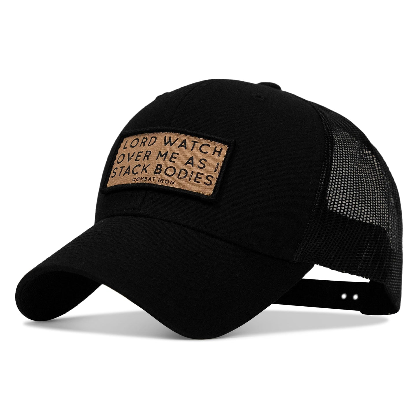 Lord Watch Over Me As I Stack Bodies Tan Patch Snapback Hat