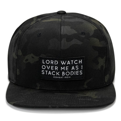 Lord Watch Over Me As I Stack Bodies Patch Flatbill SnapBack Hat