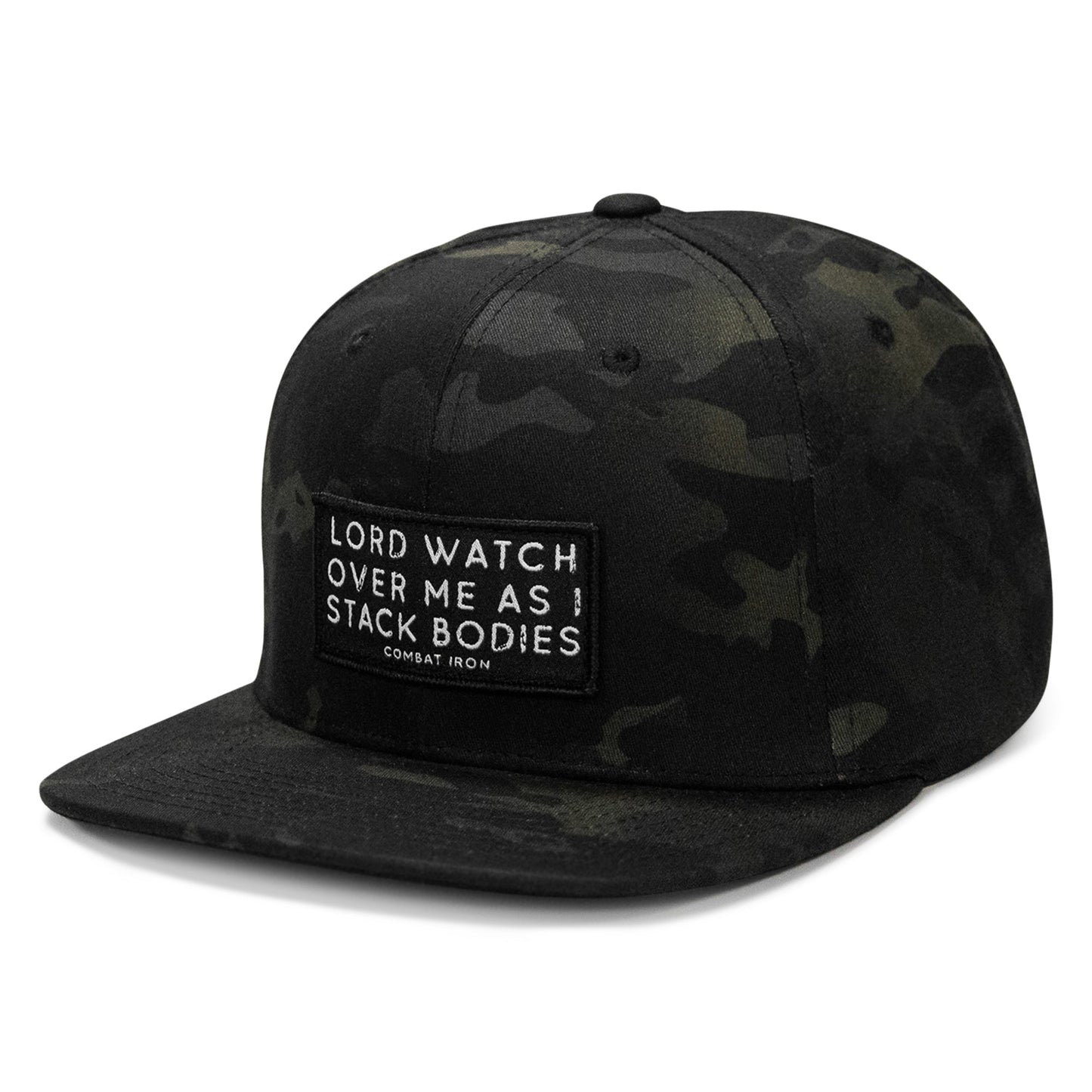 Lord Watch Over Me As I Stack Bodies Patch Flatbill SnapBack Hat