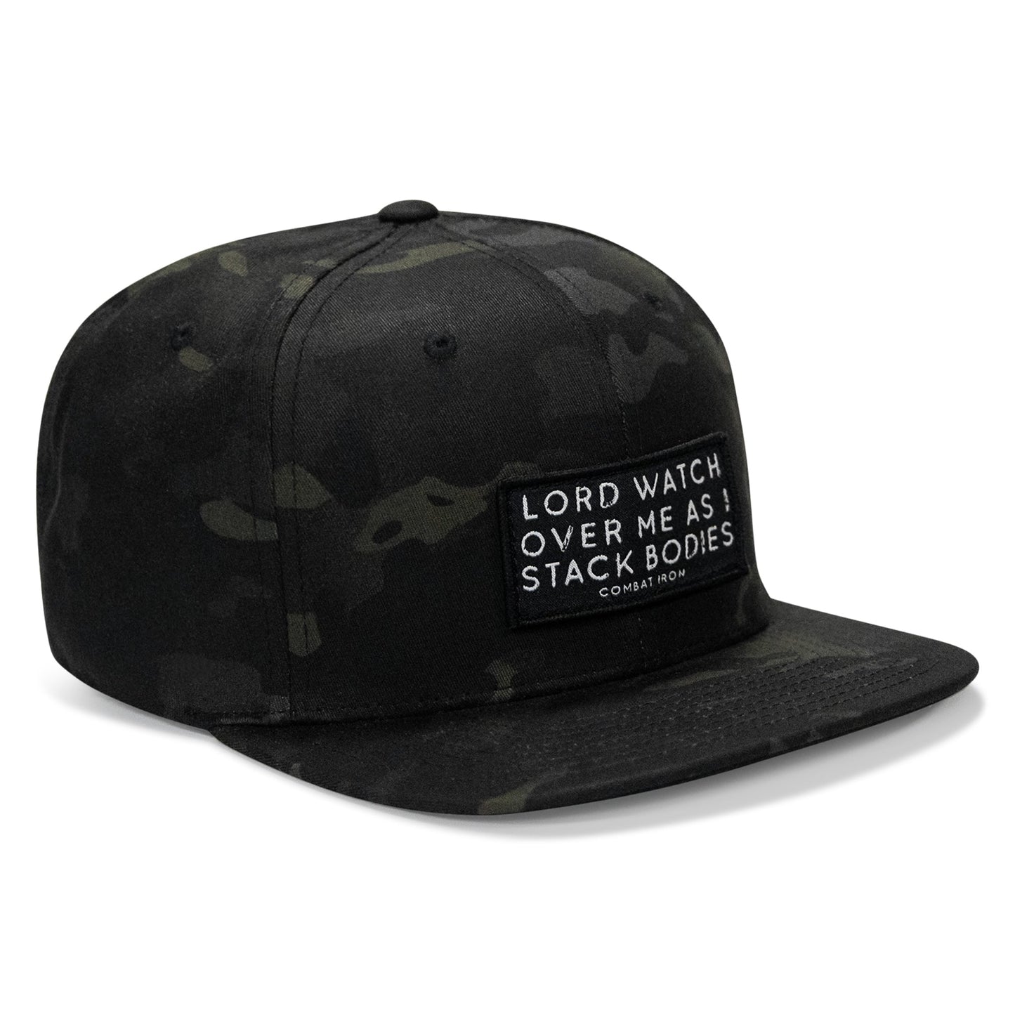 Lord Watch Over Me As I Stack Bodies Patch Flatbill SnapBack Hat