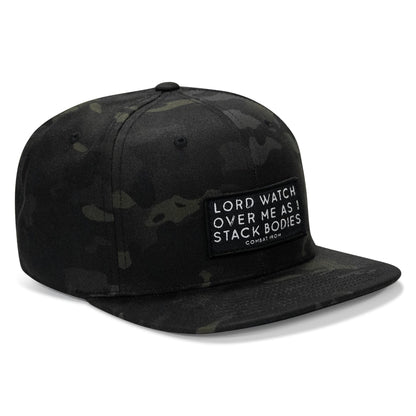 Lord Watch Over Me As I Stack Bodies Patch Flatbill SnapBack Hat