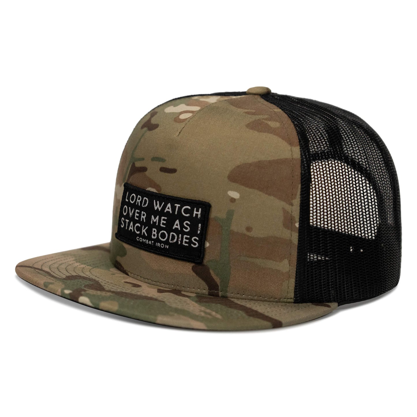 Lord Watch Over Me As I Stack Bodies Patch Flatbill SnapBack Hat