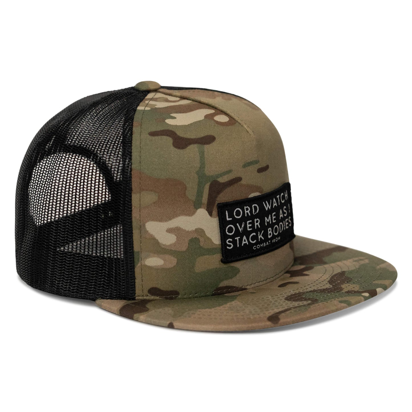 Lord Watch Over Me As I Stack Bodies Patch Flatbill SnapBack Hat