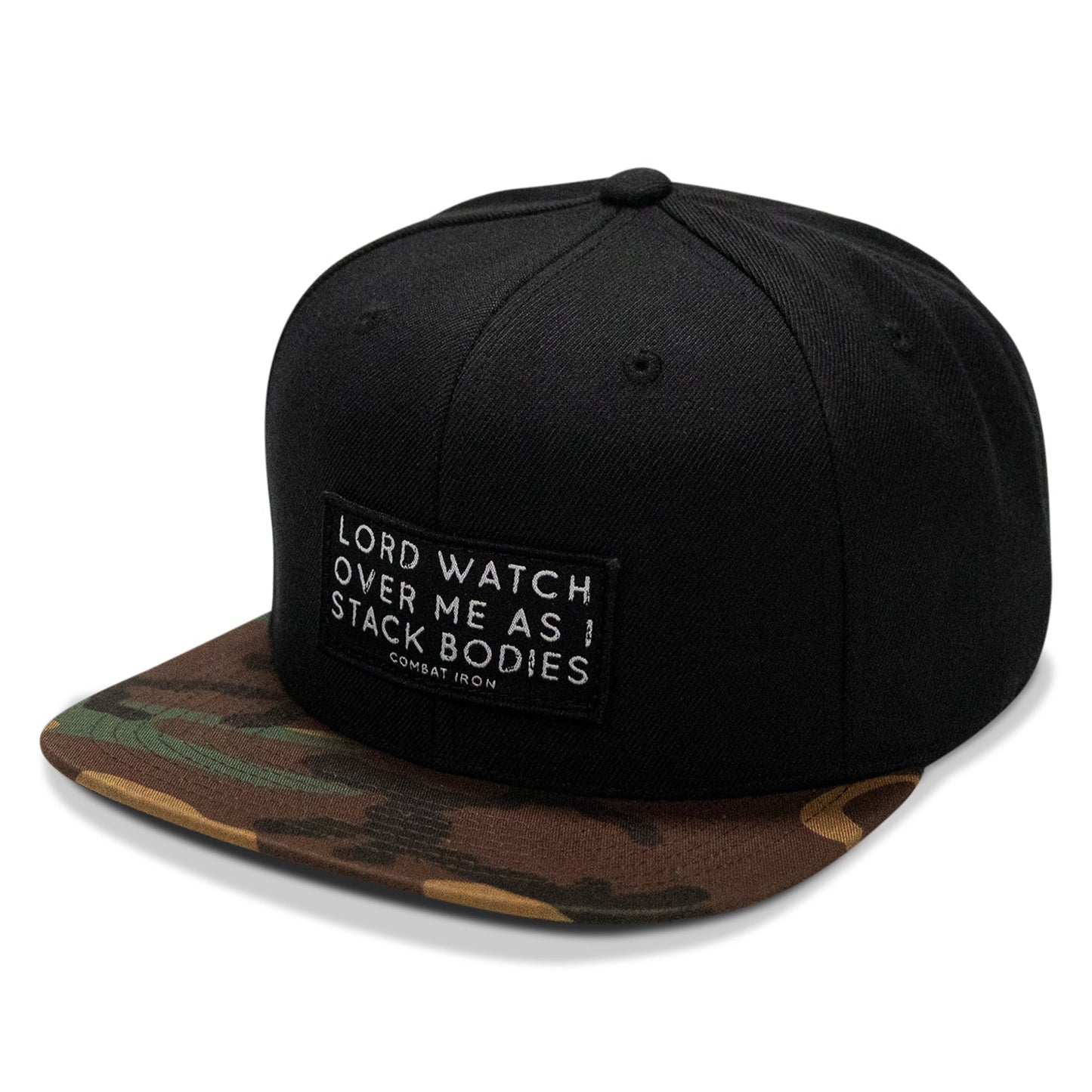 Lord Watch Over Me As I Stack Bodies Patch Flatbill SnapBack Hat